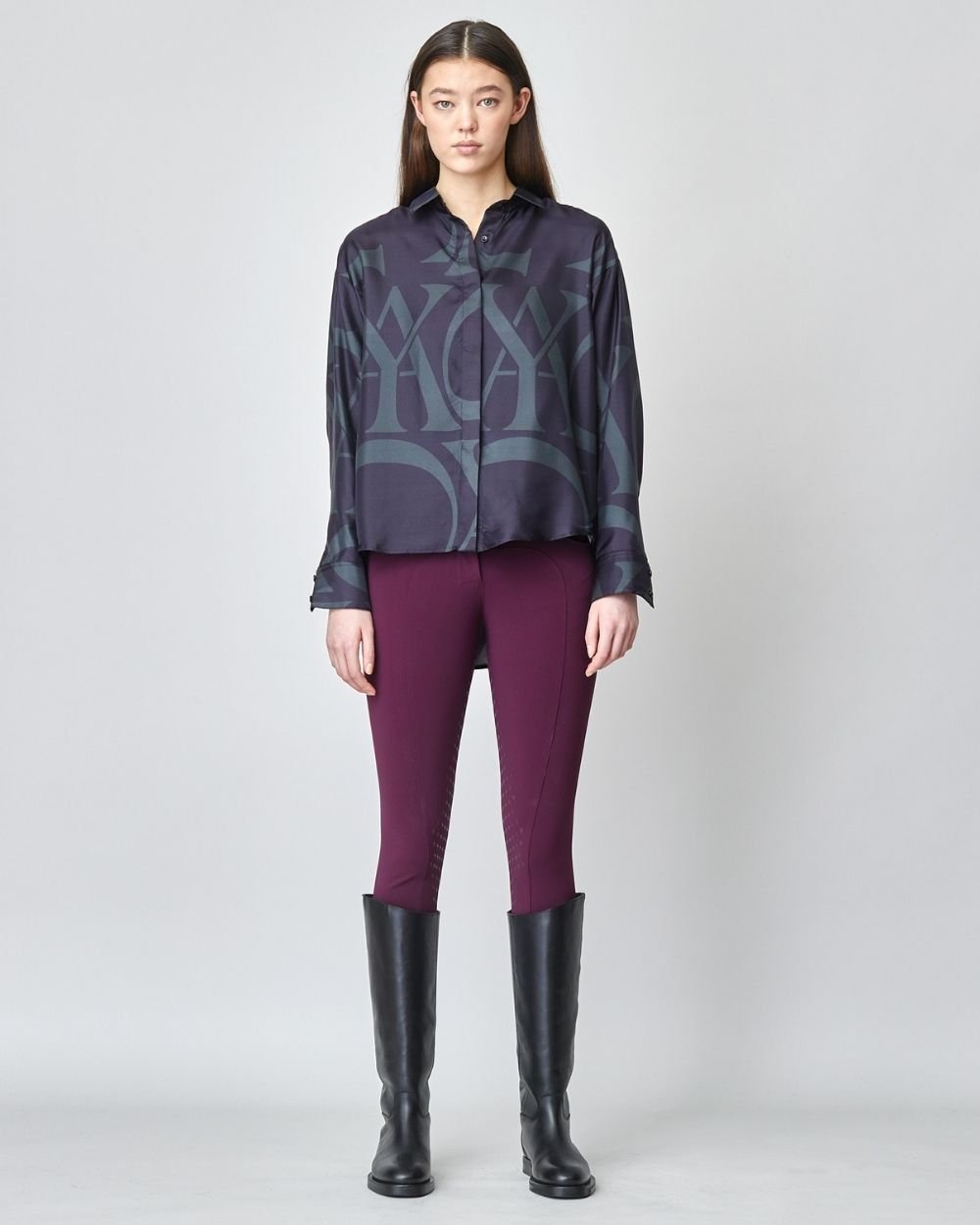 Yagya Monogram Silk Shirt Black - Yagya - Equiluxe Tack