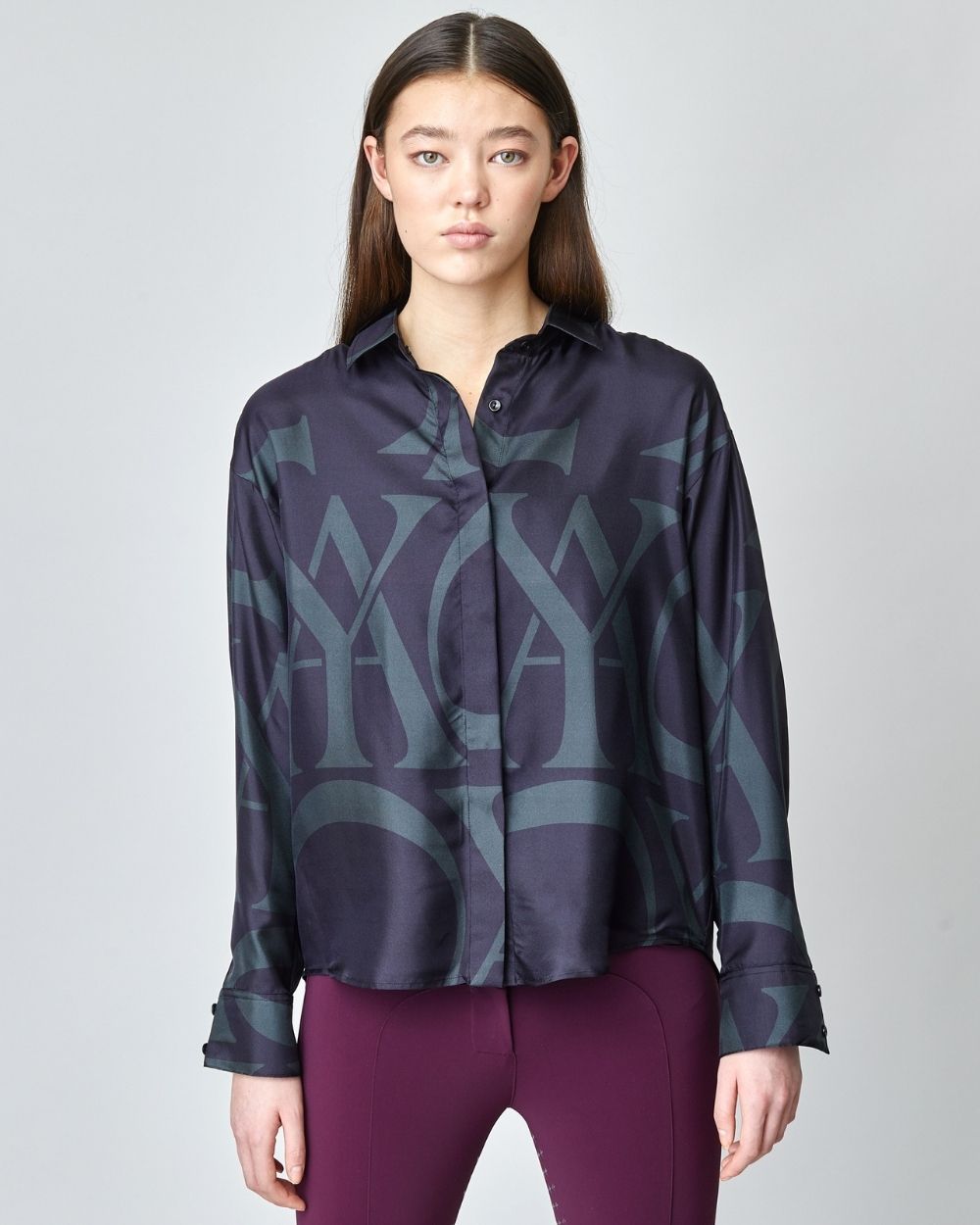 Yagya Monogram Silk Shirt Black - Yagya - Equiluxe Tack