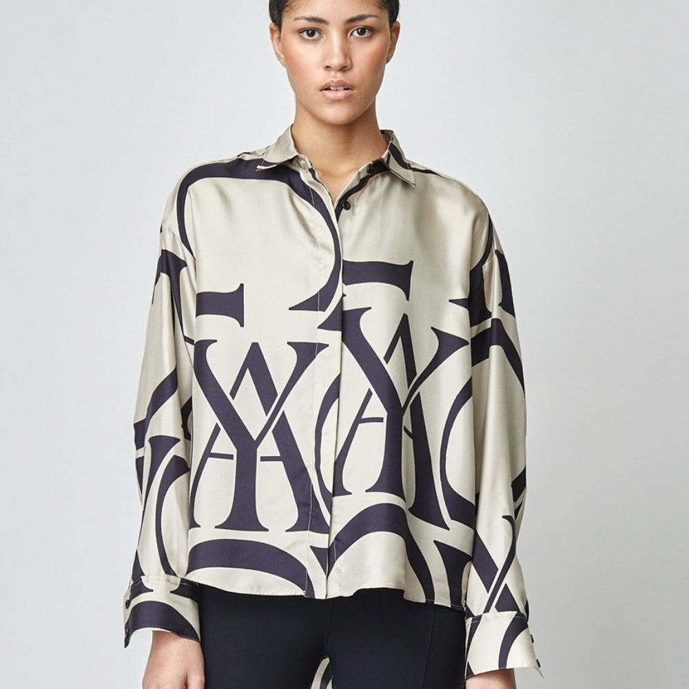 Yagya Monogram Silk Shirt Tan - Yagya - Equiluxe Tack