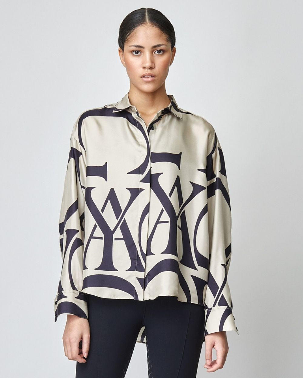 Yagya Monogram Silk Shirt Tan - Yagya - Equiluxe Tack