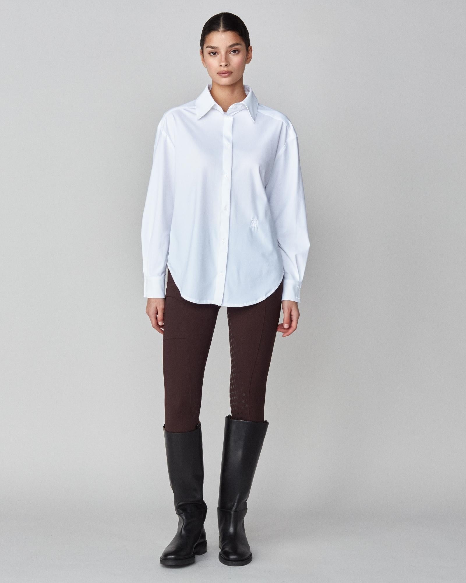 Yagya Stretchy Riding Shirt White - Yagya - Equiluxe Tack
