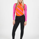 ZOYA Ventilated Long Sleeve Shirt - Pink & Orange - Equestrian Club - Equiluxe Tack