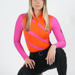 ZOYA Ventilated Long Sleeve Shirt - Pink & Orange - Equestrian Club - Equiluxe Tack