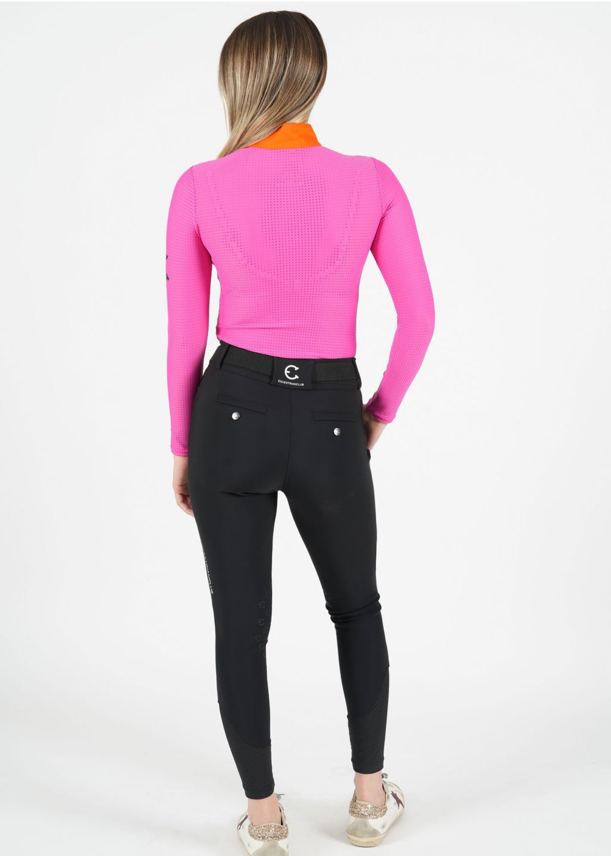 ZOYA Ventilated Long Sleeve Shirt - Pink & Orange - Equestrian Club - Equiluxe Tack