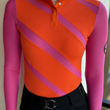 ZOYA Ventilated Long Sleeve Shirt - Pink & Orange - Equestrian Club - Equiluxe Tack