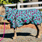 600 D Ripstop Teal Cheetah Hooded Sheet - 38-80" - Equiluxe Tack