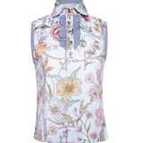 Rönner Prairi Sleeveless Polo-Shirt | Botany Print Blanc | High-tech