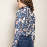 Rönner Tessa Riding Shirt | Printed Fleece | Botany Print Marine