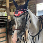 American Flag Fly Ear Veil Bonnet - Equiluxe Tack