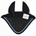 Black & Blue Fly Ear Veil Bonnet - Equiluxe Tack