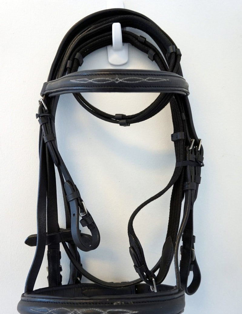 Black Colored Padding Fancy Stitched Leather Bridles - Equiluxe Tack - Equiluxe Tack