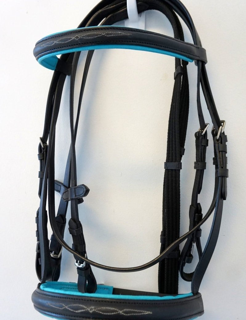 Black Colored Padding Fancy Stitched Leather Bridles - Equiluxe Tack - Equiluxe Tack