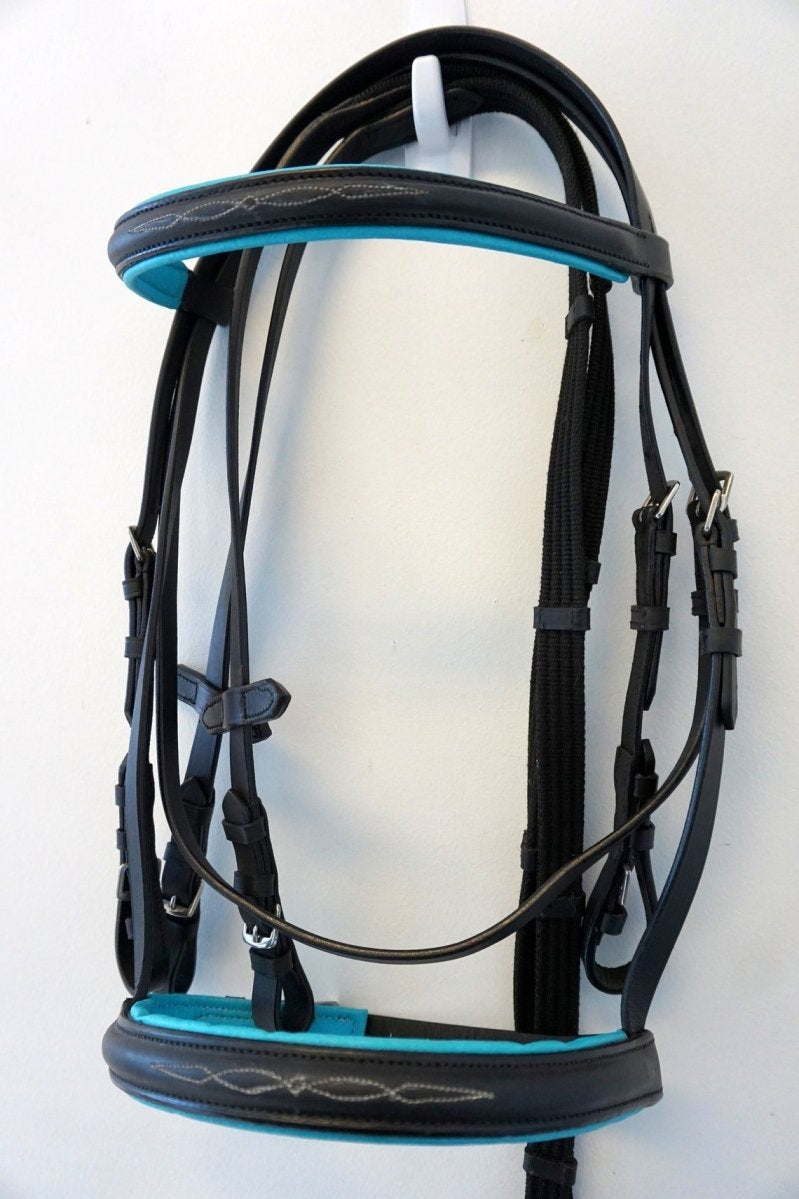 Black Colored Padding Fancy Stitched Leather Bridles - Equiluxe Tack - Equiluxe Tack