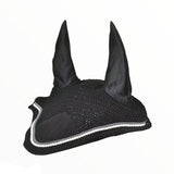 Black & Grey Fly Ear Veil Bonnet - Equiluxe Tack