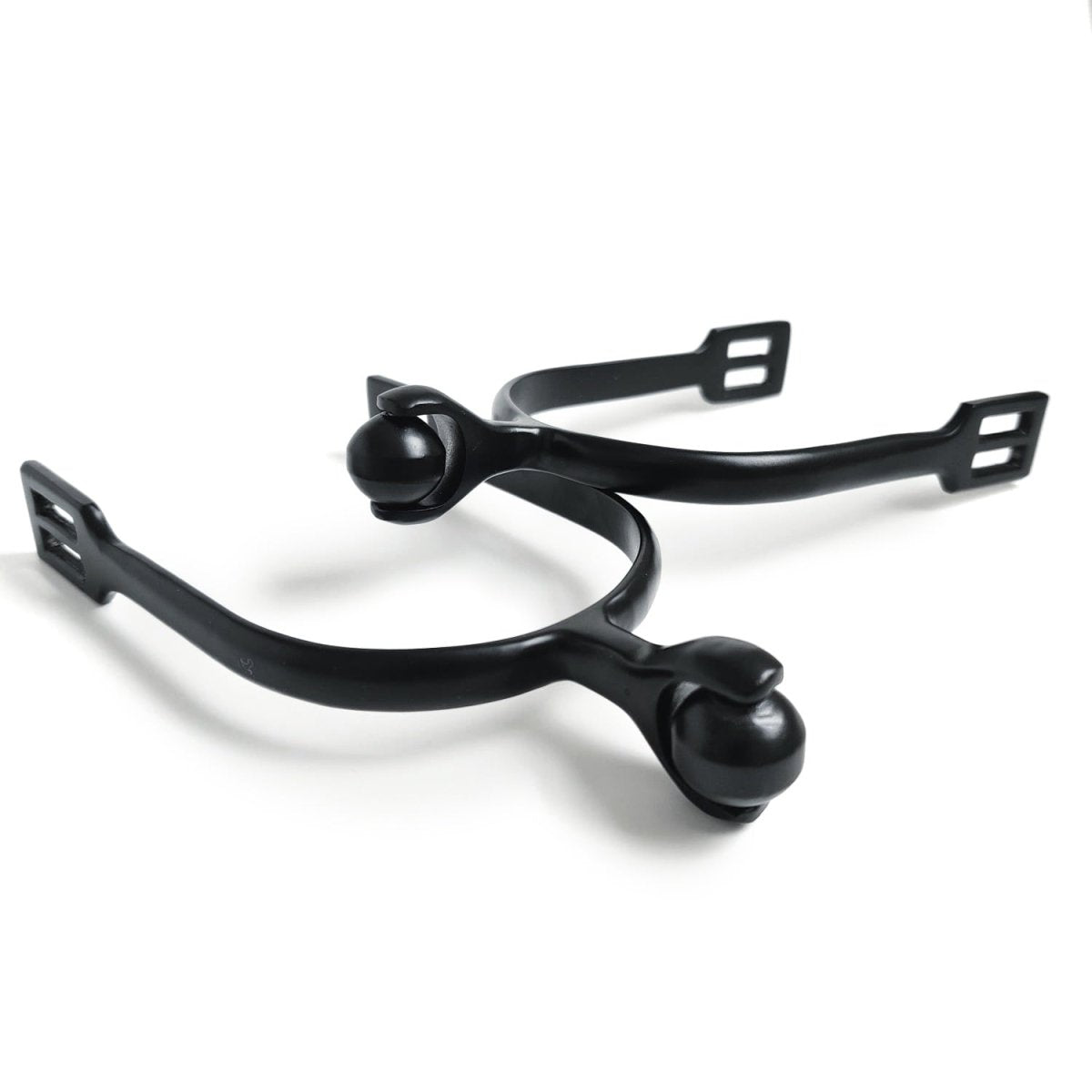 Black Matte Roller Ball Women's Spurs - Equiluxe Tack - Equiluxe Tack