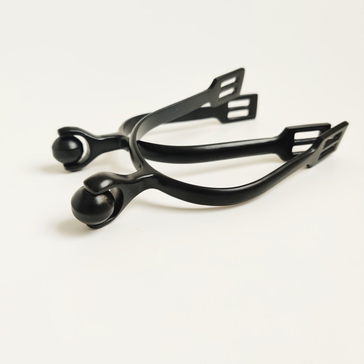 Black Matte Roller Ball Women's Spurs - Equiluxe Tack - Equiluxe Tack