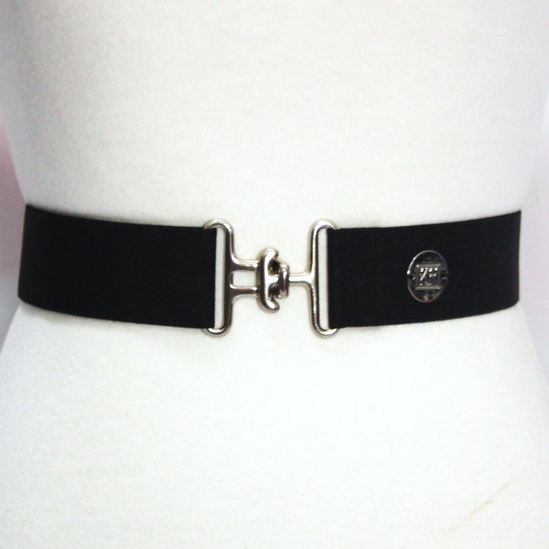 Black Solid 1.5" or 2" Elastic Riding Belt - Equiluxe Tack