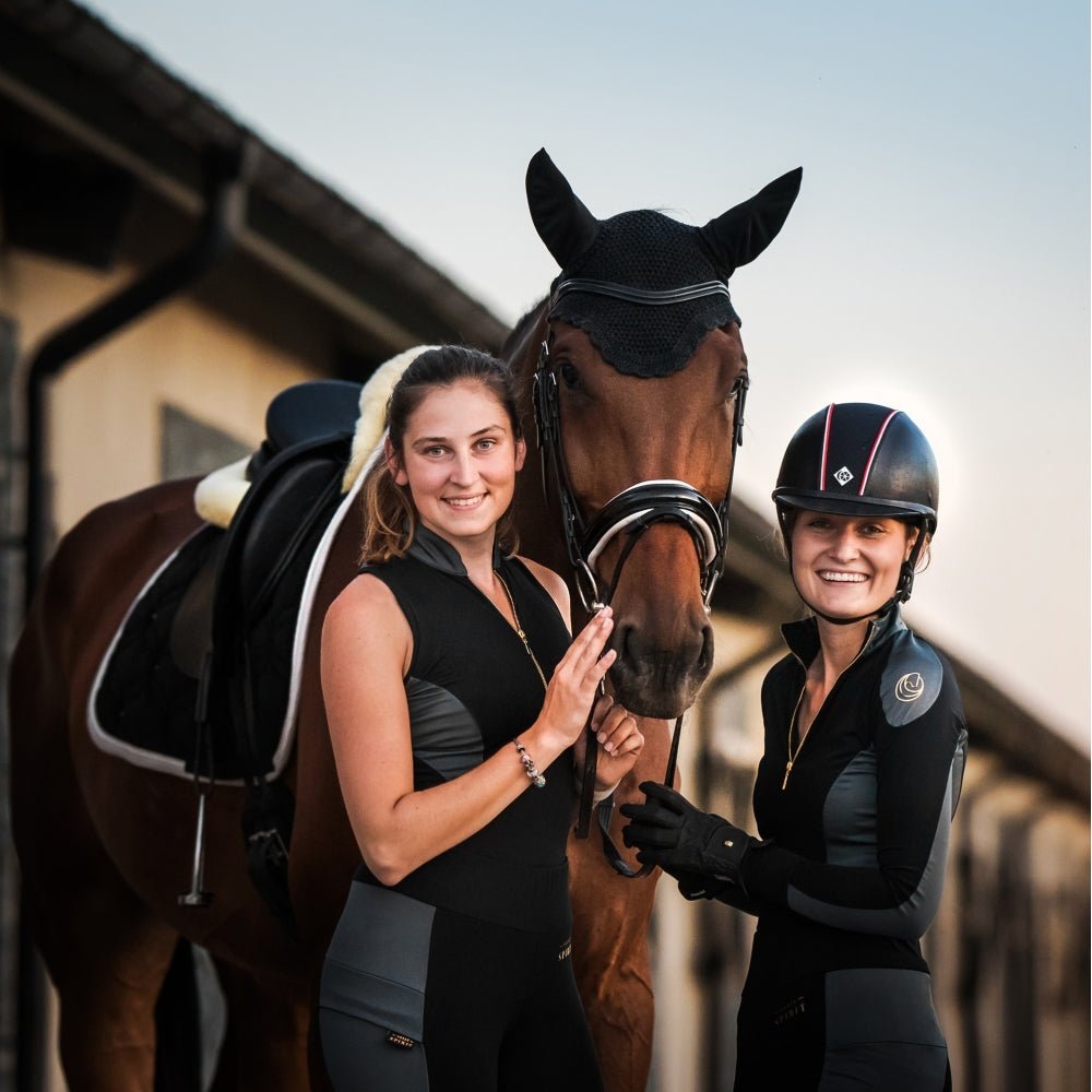 Horse Spirit Technical Long Sleeve Baselayer Sunshirt - Black & Grey - Horse Spirit - Equiluxe Tack