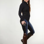 Blue & Black Denim Jean Jeggings Riding Tights - Equiluxe Tack