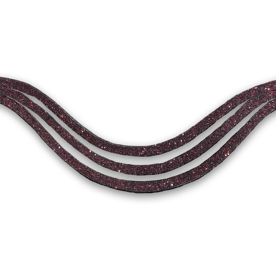 Burgundy Glitter Curved 3 Strand Browband - Equiluxe Tack