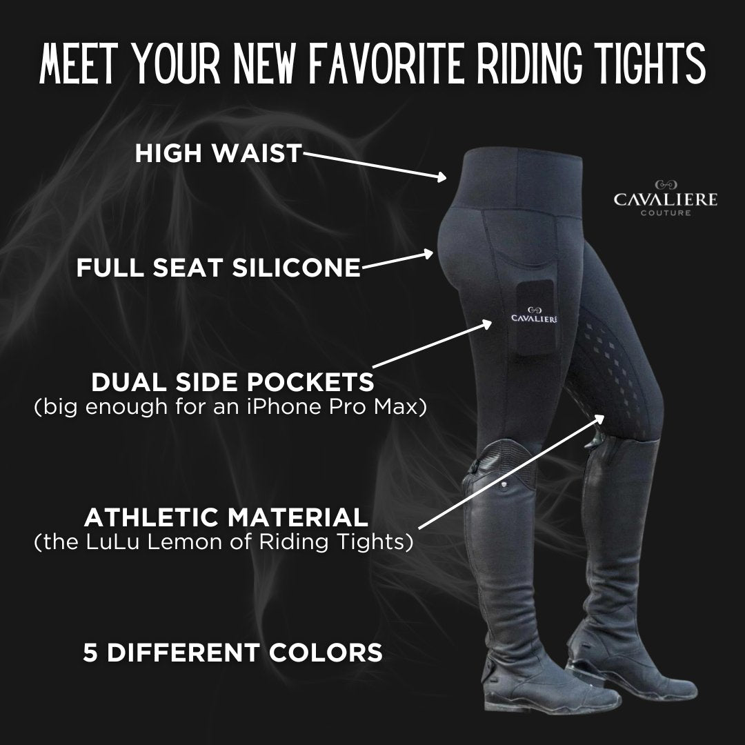 Cavaliere Couture The Grand Prix Full Seat Black Riding Tights - Cavaliere Couture - Equiluxe Tack