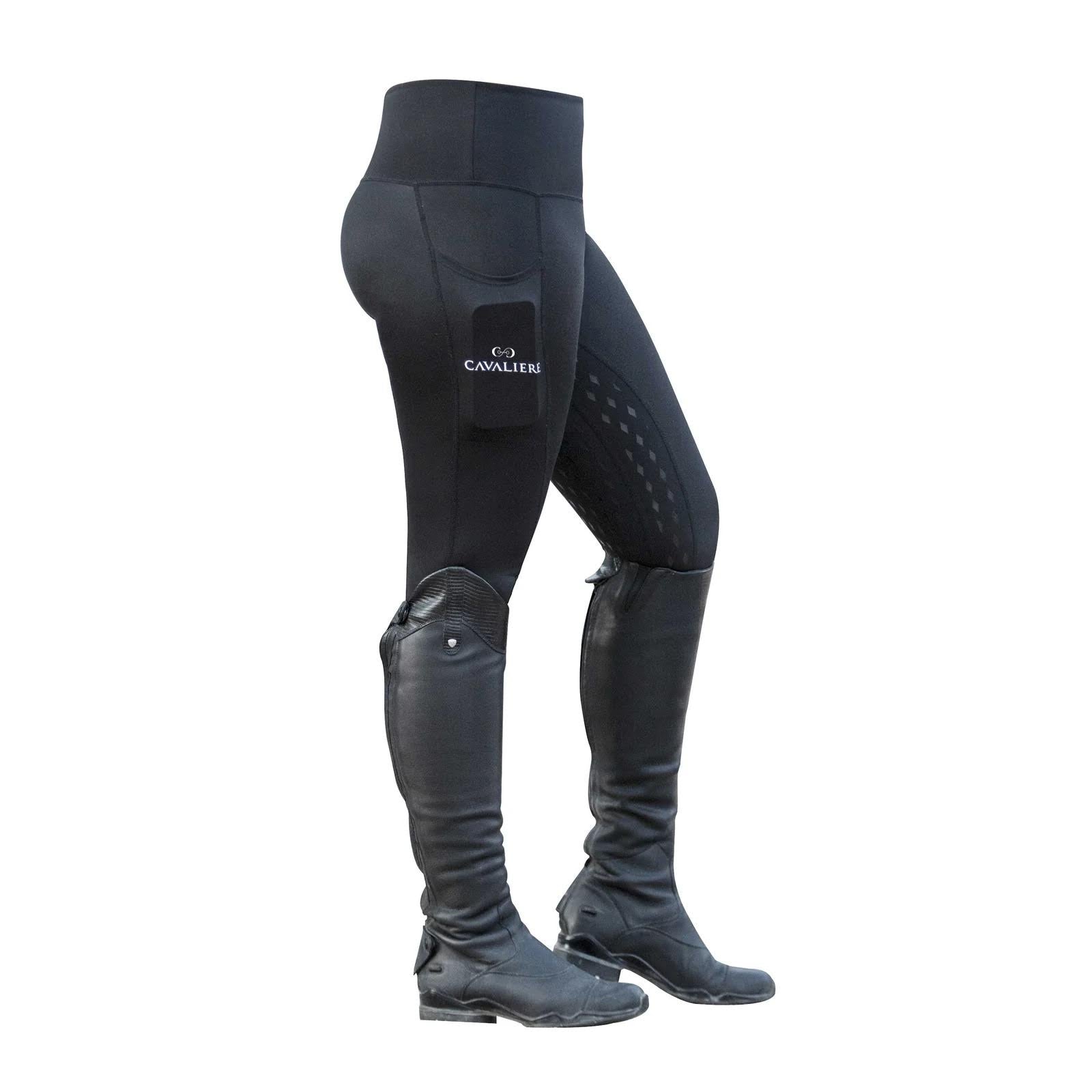 Cavaliere Couture The Grand Prix Full Seat Black Riding Tights - Equiluxe Tack