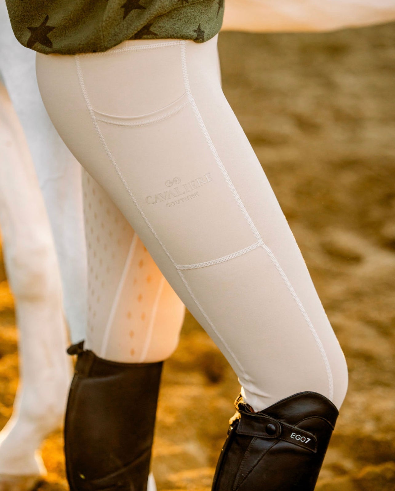 Cavaliere Couture The Oxer Show Riding Tights (Beige) - Cavaliere Couture - Equiluxe Tack