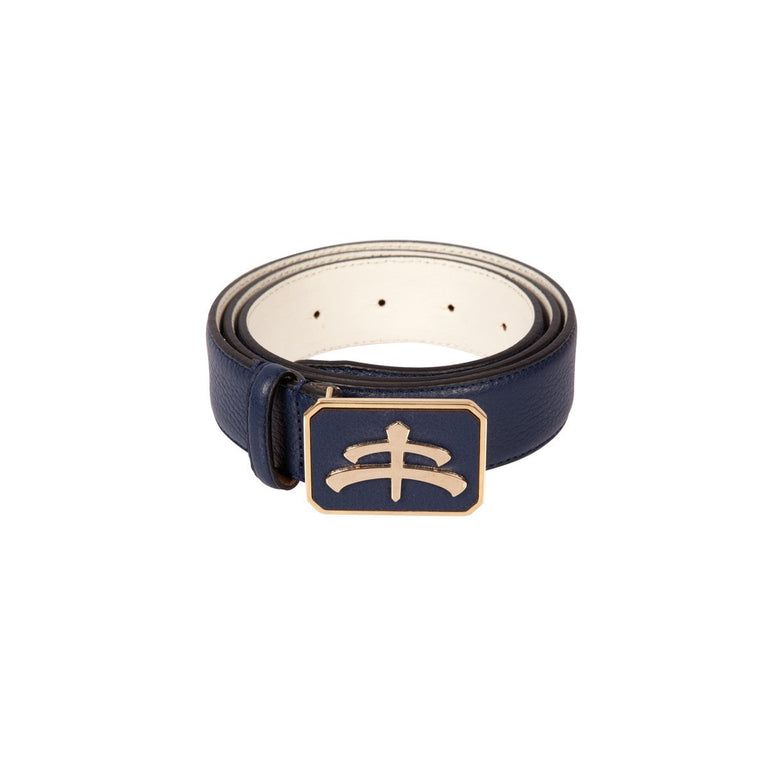 Leather and brass Belt | blue