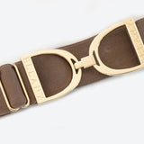 Cocoa - 1.5" Gold Stirrup Elastic Belt - Equiluxe Tack