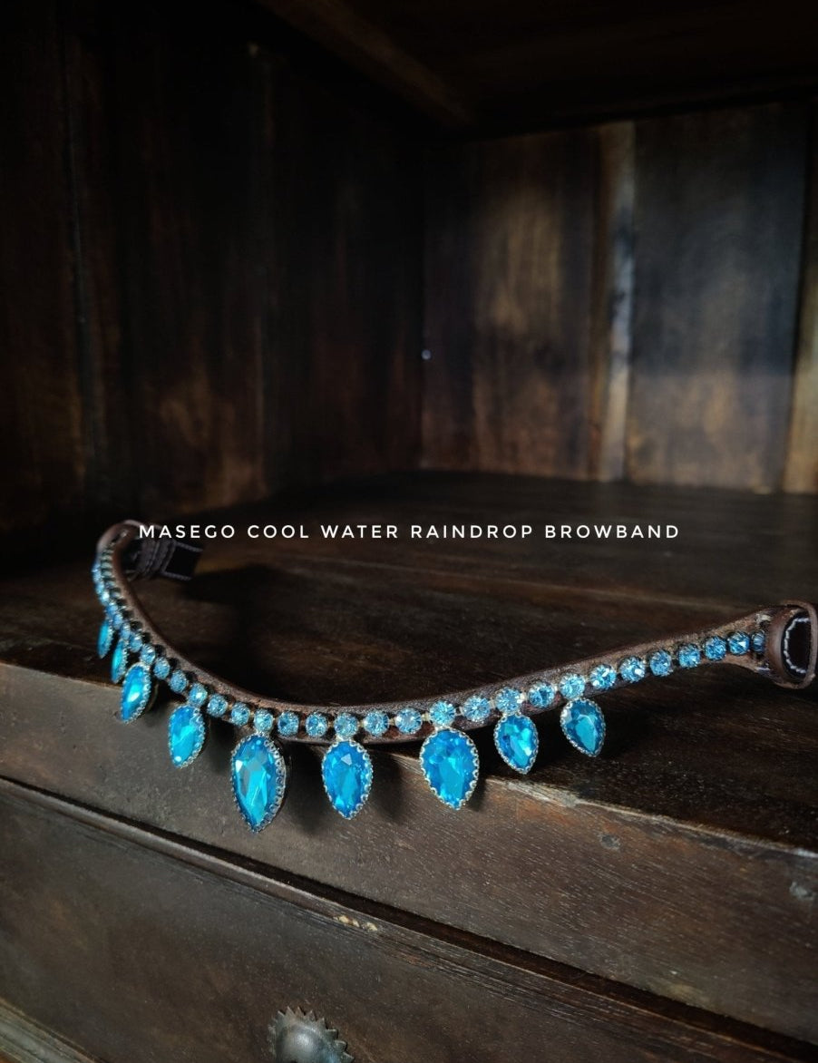 Masego Cool Water Raindrop Swarovski Browband - MASEGO horsewear - Equiluxe Tack