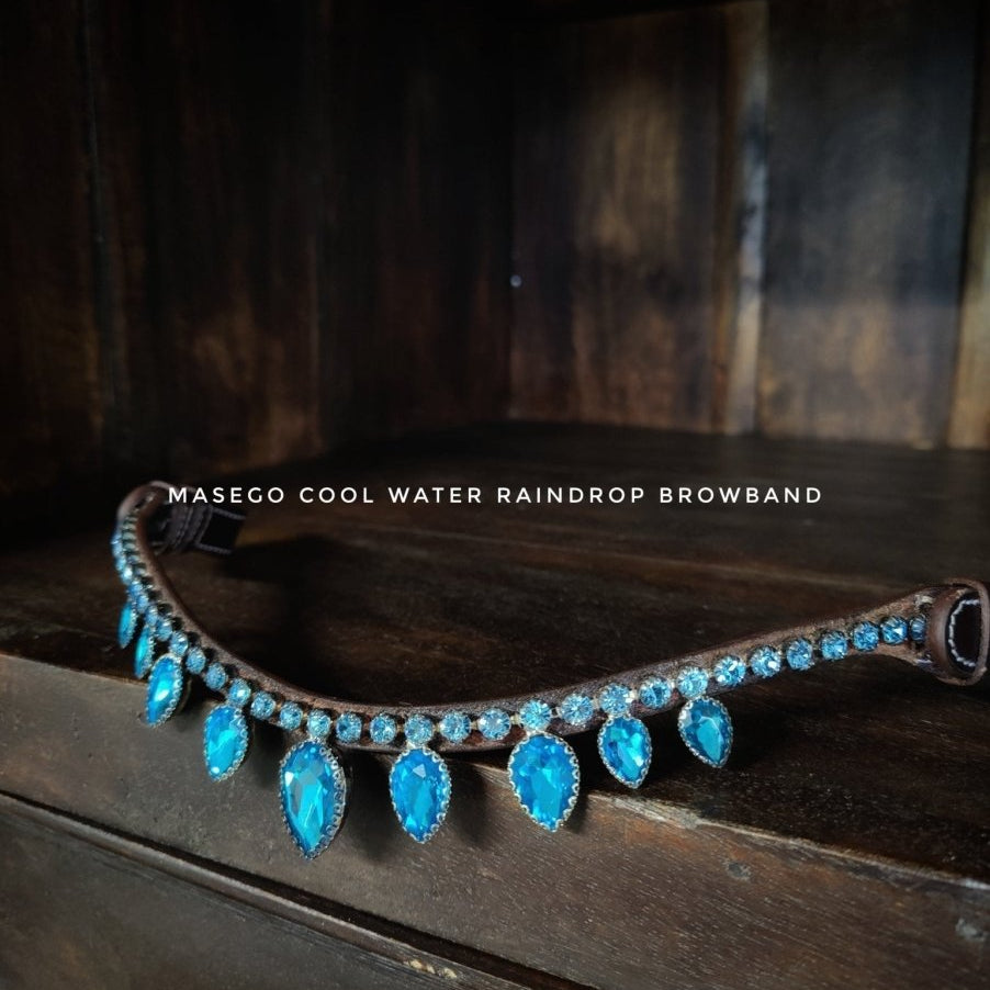Masego Cool Water Raindrop Swarovski Browband - MASEGO horsewear - Equiluxe Tack