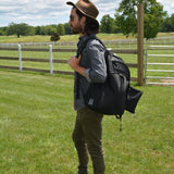 Delaire XL Equestrian Helmet Backpack - Black - Equiluxe Tack