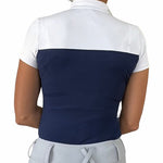 Donatella Two Toned Short Sleeve Shirt - Navy - Equiluxe Tack