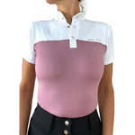 Donatella Two Toned Short Sleeve Shirt - Pink - Equiluxe Tack
