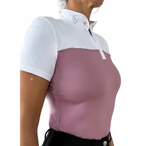 Donatella Two Toned Short Sleeve Shirt - Pink - Equiluxe Tack