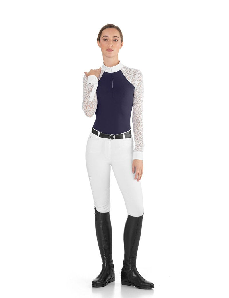 Ego 7 Florentine Navy Long Sleeve Show Shirt - Ego 7 - Equiluxe Tack
