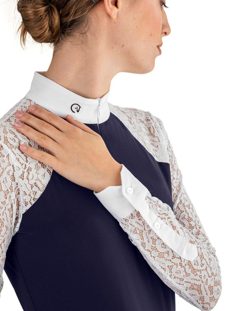 Ego 7 Florentine Navy Long Sleeve Show Shirt - Ego 7 - Equiluxe Tack