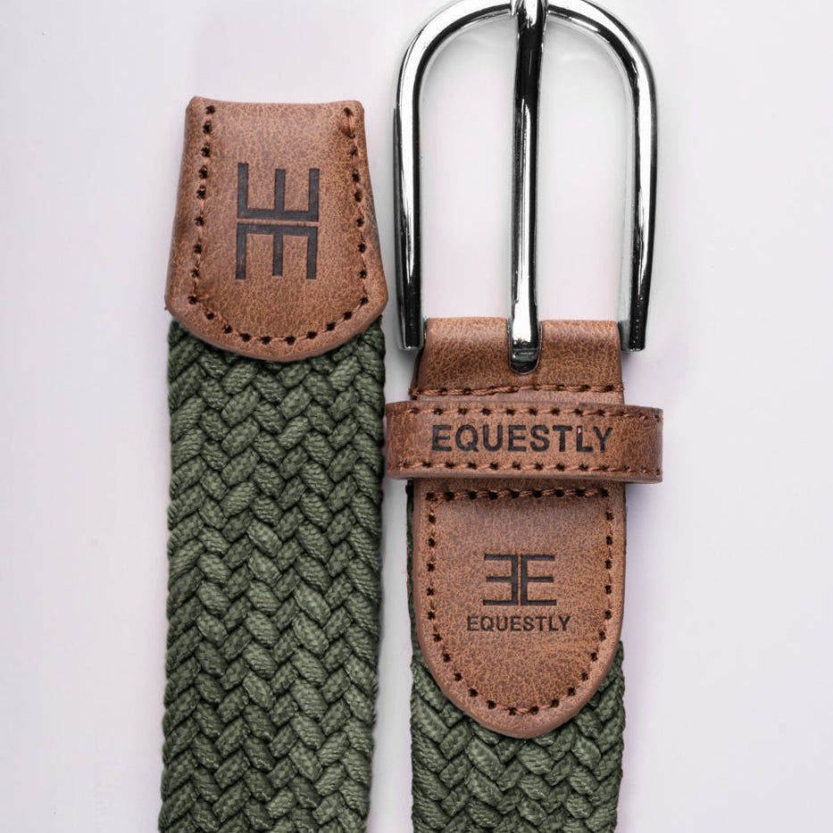 Equestly Braided Belt Olive - Equiluxe Tack