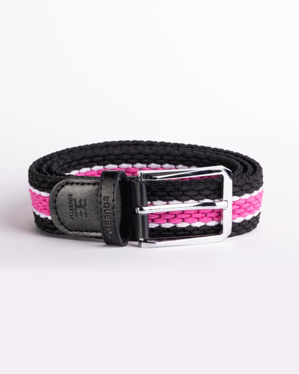 Equestly Braided Belt Pink Stripe - Equiluxe Tack