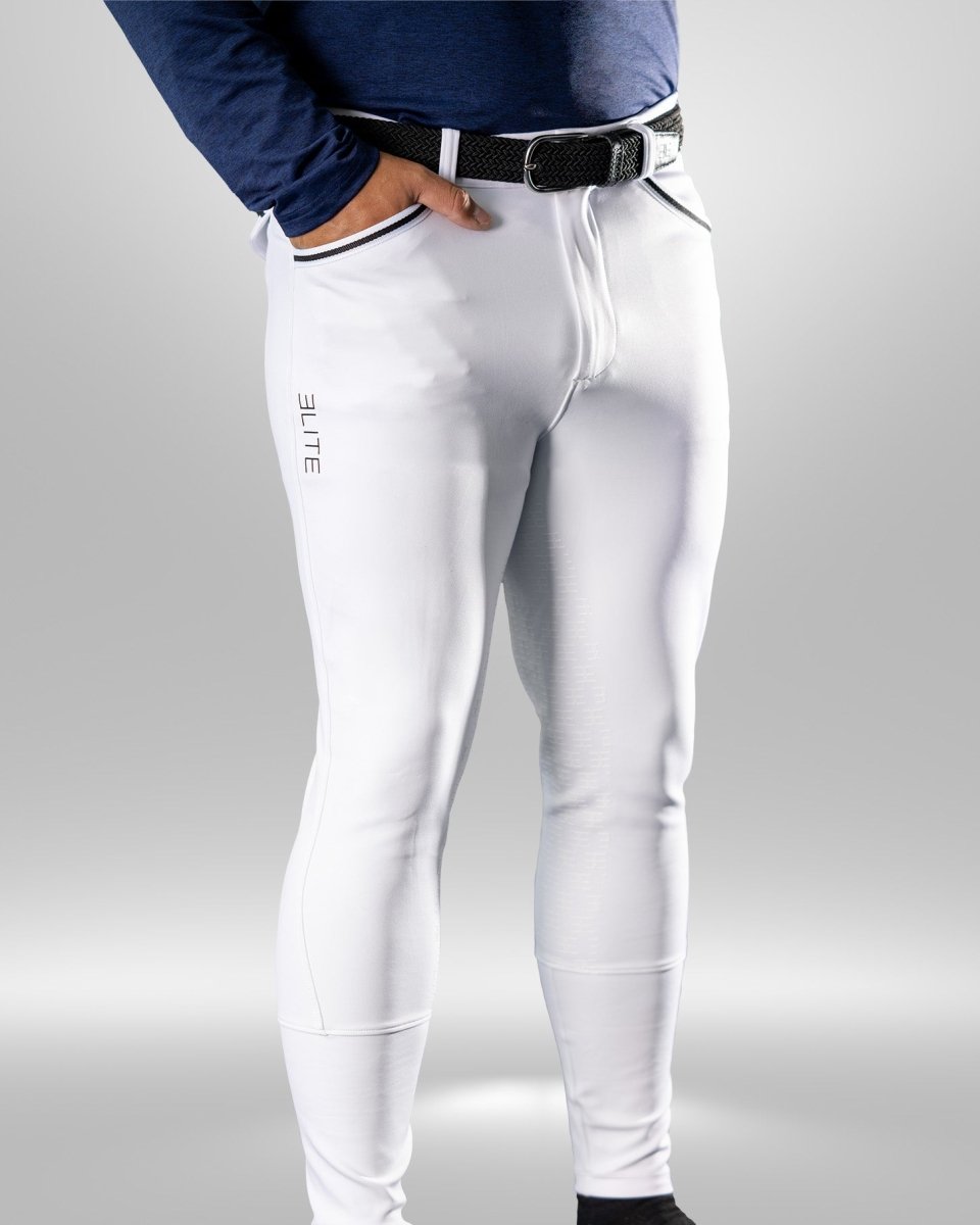 Equestly ELITE Mens Breeches White - Equiluxe Tack