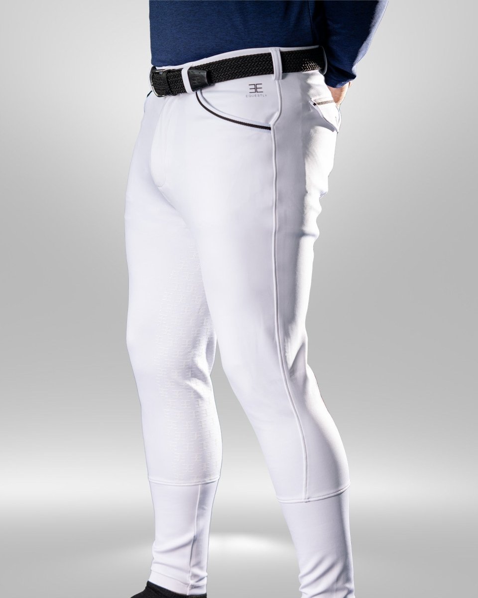Equestly ELITE Mens Breeches White - Equiluxe Tack