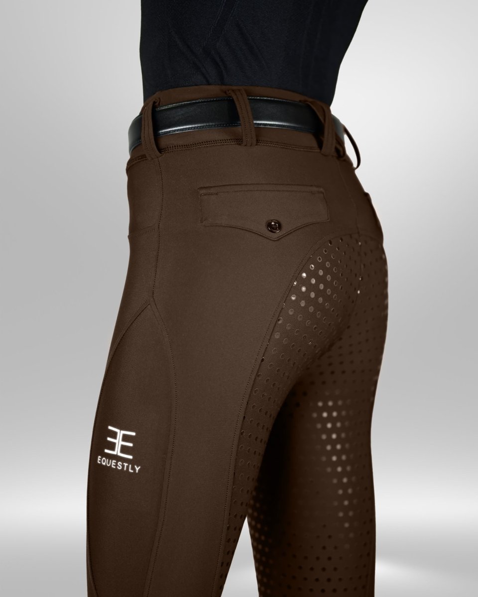 Equestly Lux GripTEQ Mocha Riding Pants - Equiluxe Tack