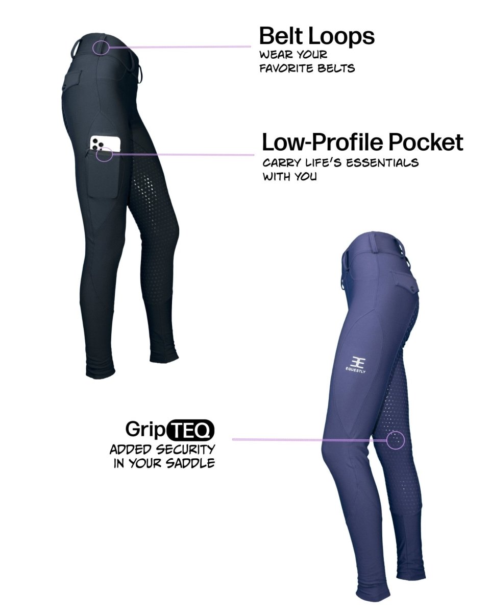 Equestly Lux GripTEQ Tan Riding Tights - Equiluxe Tack
