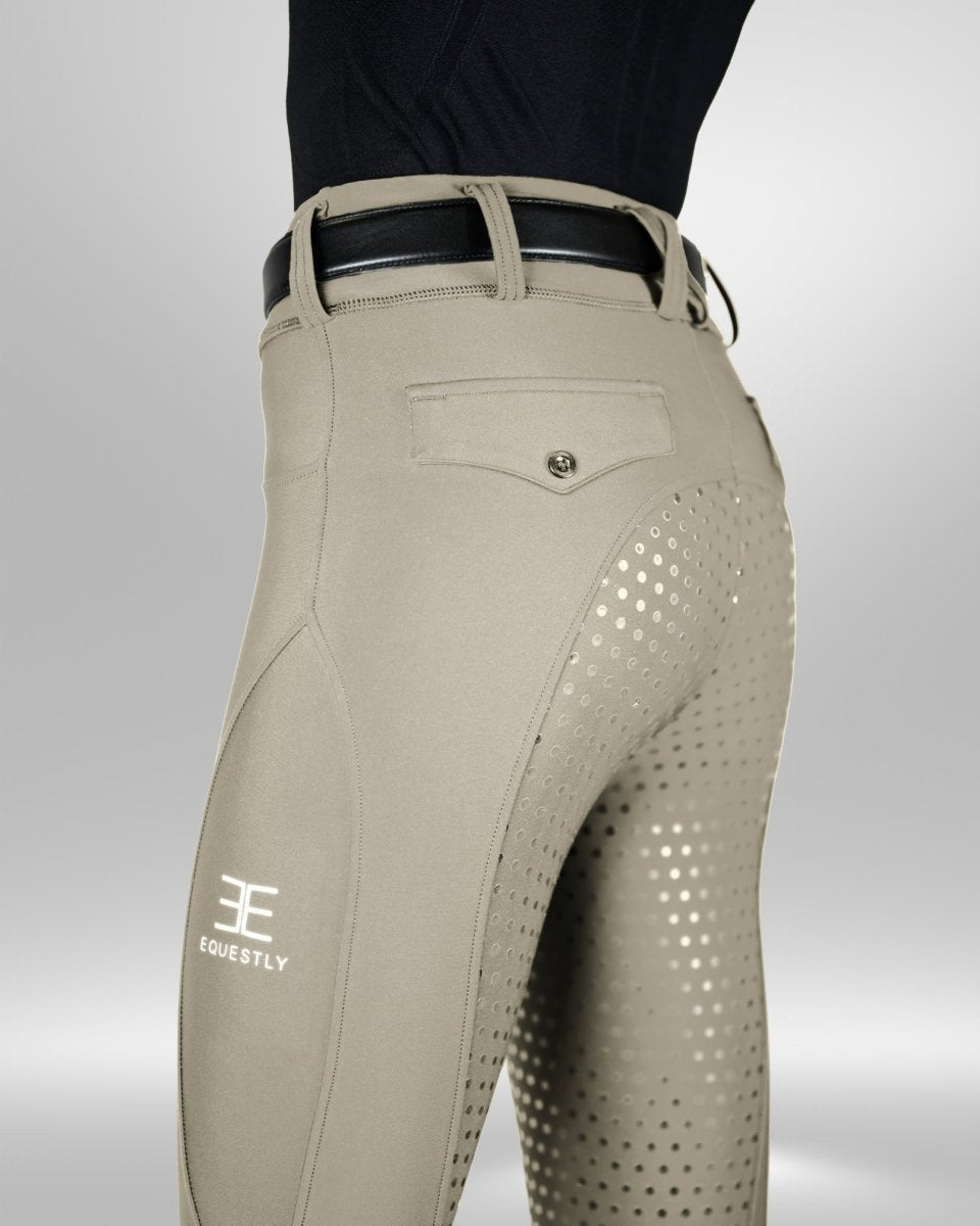 Equestly Lux GripTEQ Tan Riding Tights - Equiluxe Tack