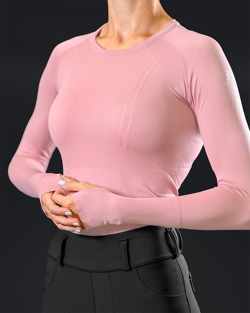 Equestly Lux Long Sleeve Blush Seamless Shirt - Equiluxe Tack
