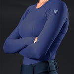 Equestly Lux Long Sleeve Steel Blue Seamless Shirt - Equiluxe Tack
