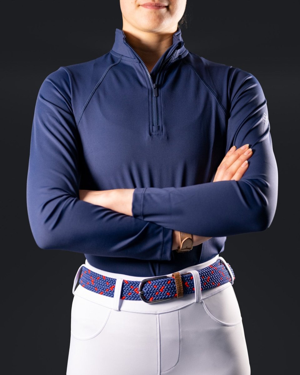 Equestly Lux Quarter Zip Navy - Equiluxe Tack