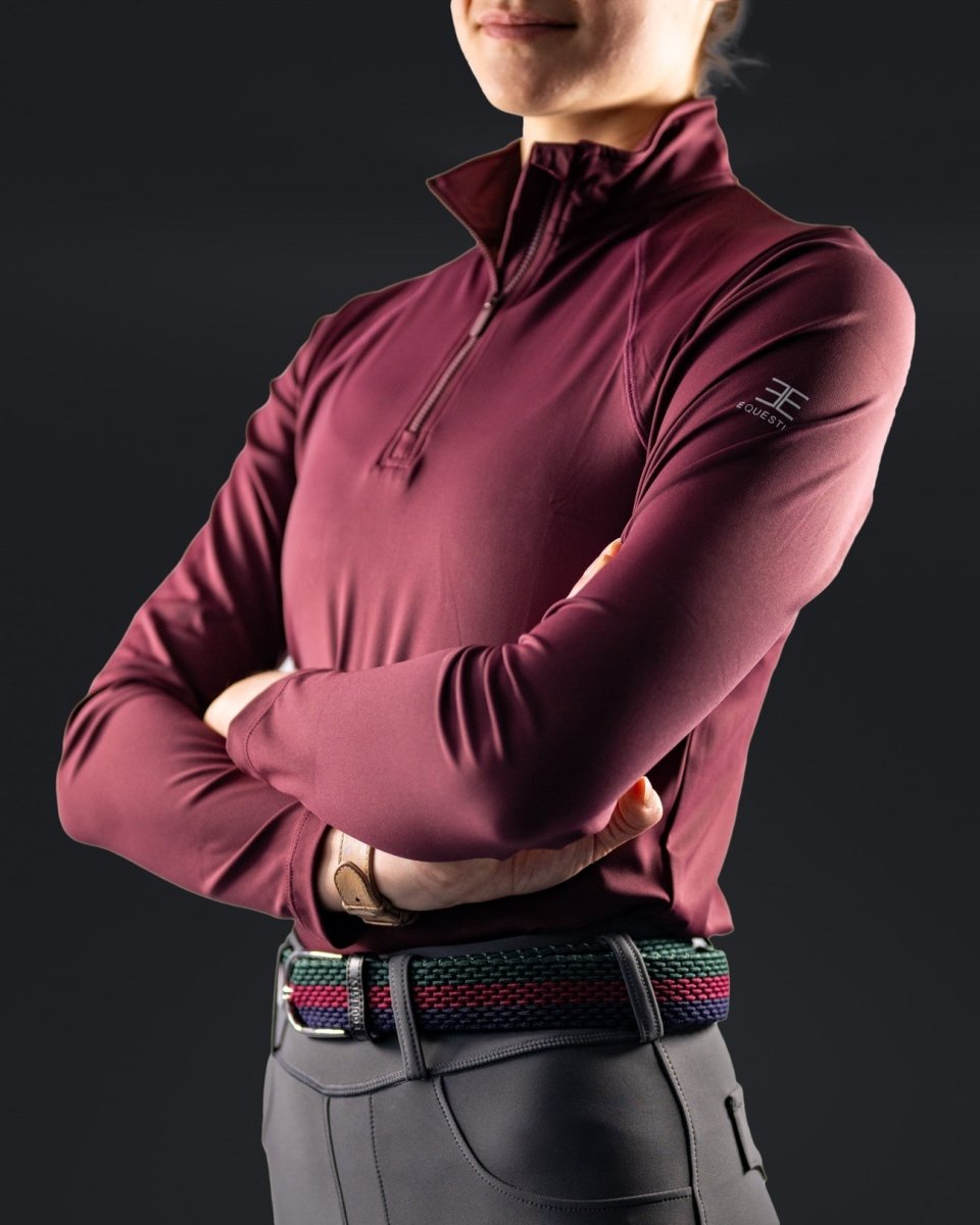 Equestly Lux Quarter Zip Wine - Equiluxe Tack