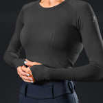 Equestly Lux Seamless Long Sleeve Black Sun Shirt - Equiluxe Tack
