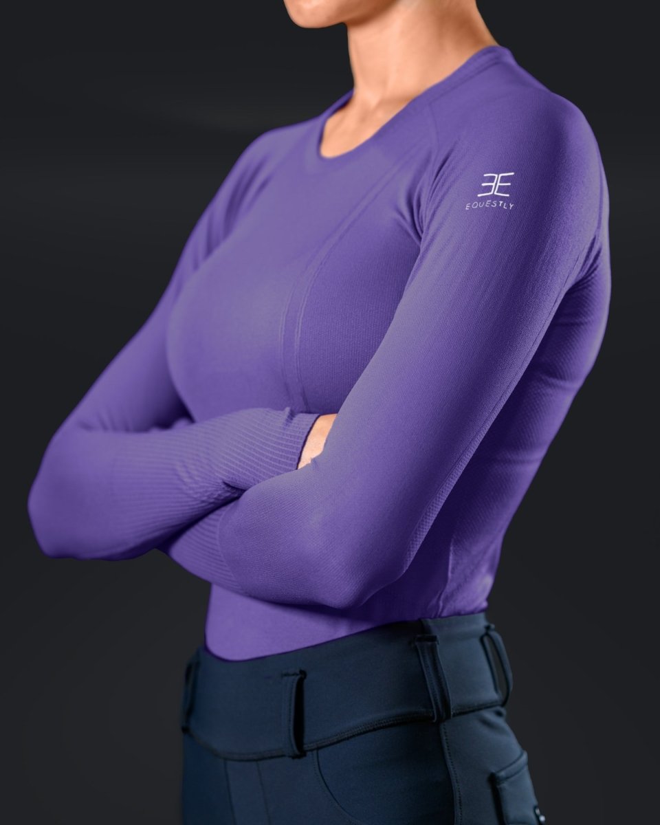 Equestly Lux Seamless Long Sleeve Heather Sun Shirt - Equiluxe Tack